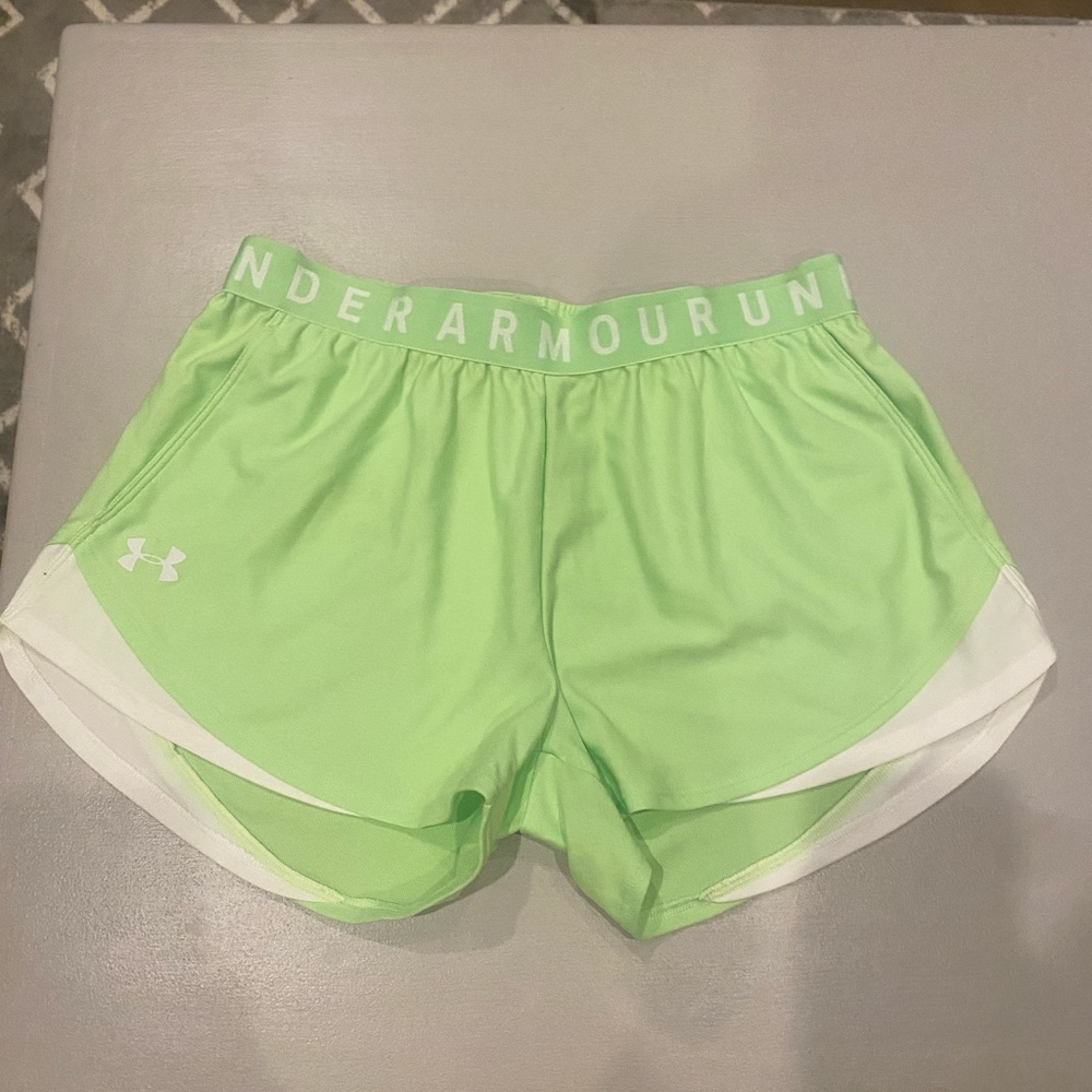 Lime green Under Armour shorts